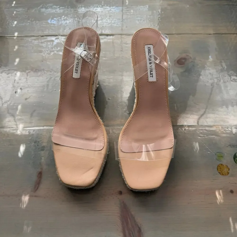 Chelsea & Violet Melne Wedge Espadrilles Heels Sz 9.5
